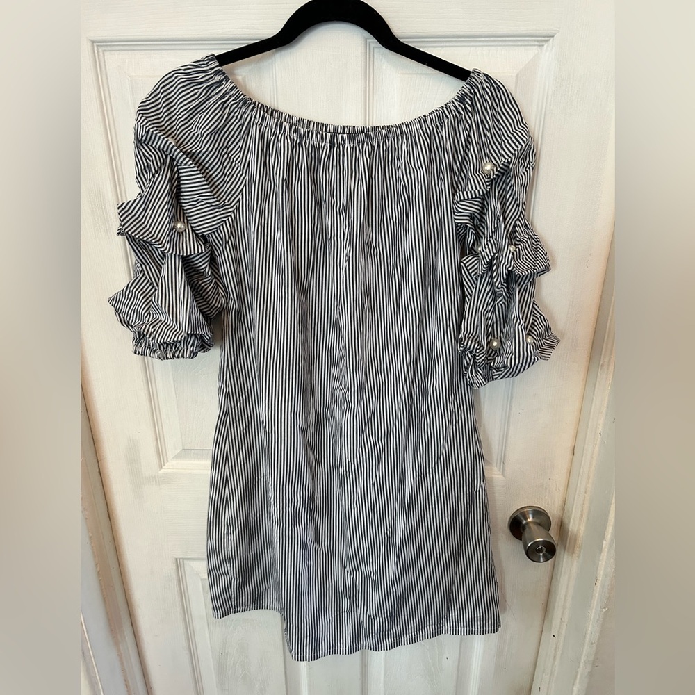 MSK Off the Shoulder Pearl Dress